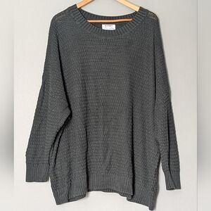 Old Navy Dark Green Waffle-Knit Oversized Women's Sweater